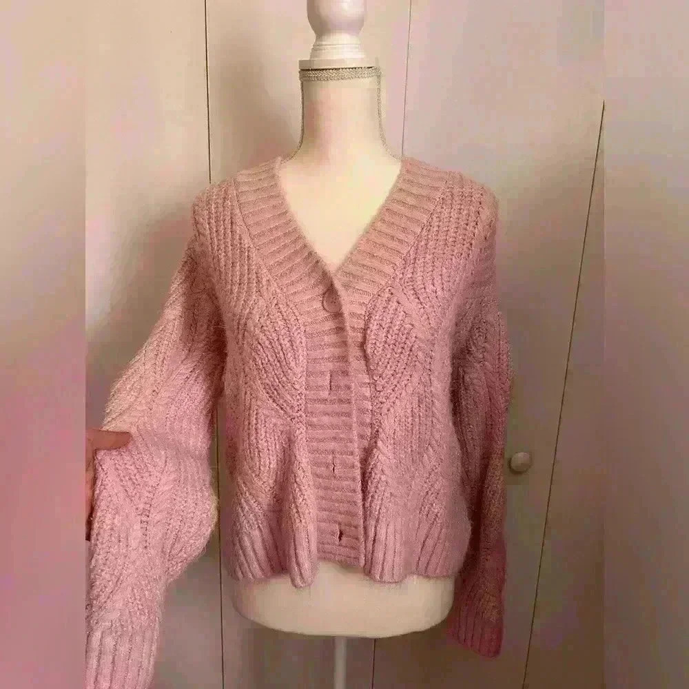 Pink universal thread sweater top cradigan - Picture 5 of 11